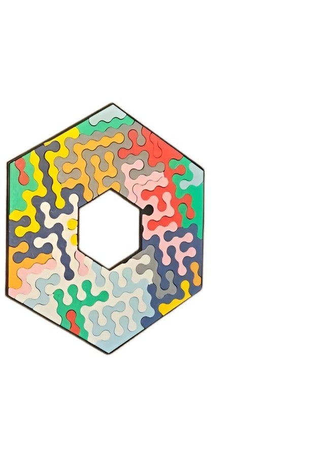 3D CRAFT Hexagonal Jigsaw PlasticPuzzle, Multicolored Pattern, Figure Toy, Brain Teaser Game - Image 1